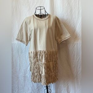 204 - Rareraw Beige Fringe Top